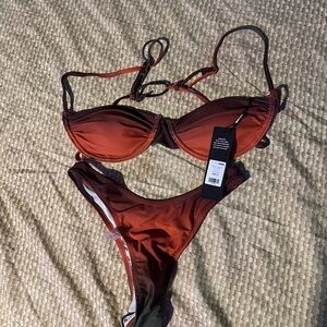 Fashion Nova Burnt Orange Bikini Set